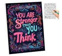 Comfort Books, Inspirational Coloring Book, Adult Positive Phrases Hand-Painted Book, Inspiring Text Relaxing Tool for Those Seeking Comfort, 27.69x20.32cm, Paper Materials