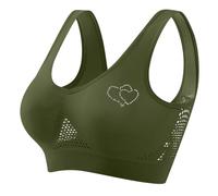 Comfort Bra for Women UK Deals Sports Bras Crop Top for Yoga Wirefree Bralette Rhinestone Everyday Bra Support Non Wired Seamless Brassiere Soft Mesh Bralettes Oversized Breathable Sports Bras