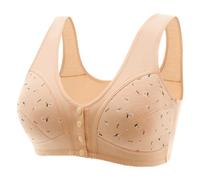 Comfort Bras for Women Elder Non Wired Front Closure Bra Soft Comfortable Breathable Daily Sleep Bralettes Floral Printed Wireless Bras for Ladies
