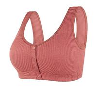Comfort Bras Non Wired Soft Bras Front Fastening Bra for The Elderly Wireless Bralettes Womens Underwear Front Closure Bralettes T Shirt Underwear for Ladies Wide Strap Soft Tops (B, 38)