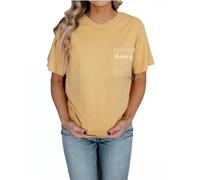Comfort Breastfeeding Shirts for Women Mama Zipper Nursing Tops Distressed Pregnancy Clothes with Pocket, Yellow, L
