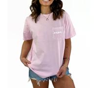 Comfort Breastfeeding Shirts for Women Mama Zipper Nursing Tops Distressed Pregnancy Clothes with Pocket, Pink 1, S
