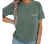 Comfort Breastfeeding Shirts for Women Mama Zipper Nursing Tops Distressed Pregnancy Clothes with Pocket, Green, M