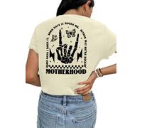 Comfort Breastfeeding Shirts for Women Zip Nursing Tops Causal Distressed Acid Washed Maternity Tees, Motherhood-apricot, S