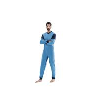 Comfort & Care Apparel Nursing Overalls Geriatric Pajamas for Incontinence Patients, Unisex Light Blue Overall, Breathable Fabric with YKK Back & Leg Zips, Ideal for the elderly