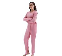 Comfort & Care Apparel Nursing Overalls Geriatric Pajamas for Incontinence Patients, Unisex Pink Overall, Breathable Fabric with YKK Back & Leg Zips, Easy Dressing, Ideal for the elderly