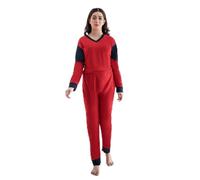 Comfort & Care Apparel Nursing Overalls Geriatric Pajamas for Incontinence Patients, Unisex Red Overall, Breathable Fabric with YKK Back & Leg Zips, Easy Dressing, Ideal for the elderly