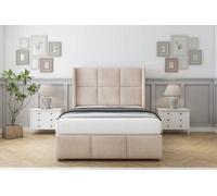 Comfort Charlie Sand Naples Divan Bed Set No Drawers - 54" Wingback & 12" Footboard 2'6 Small Single