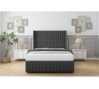 Comfort Chester Graphite Dumfries Divan Bed Set No Drawers - 54" Wingback & 12" Footboard 3' Single
