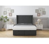 Comfort Chester Graphite Dumfries Ottoman Bed Base With 54" Wingback Headboard 4' Small Double