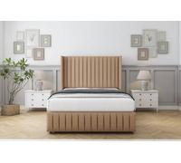 Comfort Chester Latte Dumfries Divan Bed Set No Drawers - 54" Wingback & 12" Footboard 3' Single