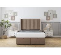 Comfort Chester Mink Plush Ottoman Bed Base With 54" Wingback Headboard 5' King