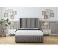 Comfort Chester Pewter Dumfries Divan Bed Set No Drawers - 54" Wingback & 12" Footboard 3' Single