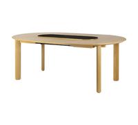 Comfort Circle Ripples Dining Table With Extension Oak/ Black/ Brass