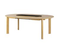 Comfort Circle Smooth Dining Table With Extension Oak/ Black/ Brass