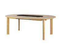 Comfort Circle Smooth Dining Table With Extension Oak/ Black/Steel