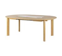 Comfort Circle Smooth Dining Table With Extension Oak/ White/Steel