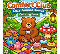 Comfort Club: Cozy Animal Homes: A Cute Bold & Easy Coloring Book Featuring Woodland Animal Houses, Tiny Fireplaces, Tea Parties, and Whimsical Forest Life