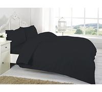 Comfort Collections Egyptian Parcel Hotel Quality T200 Thread Count Duvet Cover Set With Pillowcase Black Double 200cm x 200cm Approx Only