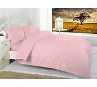 Comfort Collections Egyptian Parcel Hotel Quality T200 Thread Count Duvet Cover Set With Pillowcase Pink Double 200cm x 200cm Approx Only