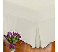 Comfort Collections Fitted Valance Bed Sheet Egyptian Cotton T200 Thread Count Hotel Quality Extra Deep 16" Inches Pleated Fitted Bed Valance Sheet Cream Superking 183cm x 198cm Approx Only