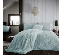 Comfort Collections Fleece Teddy Duvet Quilt Cover Bedding Set With Matching Pillowcase Warm and Cosy Hug & Snug Duck Egg Bedding Set King 230cm x 220cm Approximately.