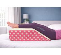 Comfort Collections High Density Foam Leg Rest Wedge Pillow, Elevation Support Cushion for Bed or Sofa, Firm Support for Legs, Back and Relaxation, Clinical Therapeutic Grade (Pink Polk Dot)