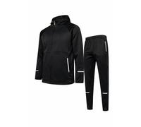 Comfort Collections Men’s Tracksuit Set - Hooded Zip Up Jacket & Jogger Bottoms, Zipped Pockets, Reflective Detail, Gym Running Casual Sportswear (UK, Alpha, XL, Regular, Regular, Black)