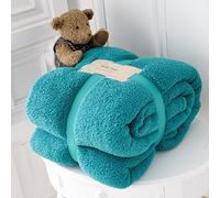 Comfort Collections Teal Teddy Fleece Throw Blanket Mink Sofa Bed Luxury Soft King Warm Large 200 Cm x 240 Cm.