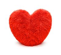 Comfort Collections Teddy Bear Cuddly Fleece Super Soft Heart Shape Fluffy Filled Cushion Warm & Cosy Home Decoration Gift For Love One Valentine Day Heart Cushion Red 38cm x 38cm Approximate