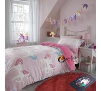 Comfort Collections Teddy Bear Fleece Unicorn Duvet Cover Set With Matching Pillow Case Cozy Warm Winter Kids Bedding Double