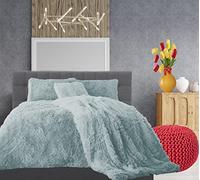 Comfort Collections Teddy Cuddles Fleece Duvet Quilt Cover Hug & Snug Bedding Set With Matching Pillowcase Warm and Cosy Duck Egg Bedding Set King 230cm x 220cm Approximately.