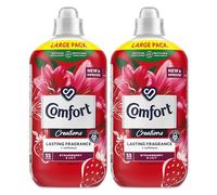 Comfort Creation Concentrated Fabric Conditioner with 100 Days of Long-Lasting Fragrance and Softness Intense Liquid Fabric Softener 55 Washes, 1.65L (Strawberry & Lily, Buy 2)