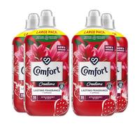 Comfort Creation Concentrated Fabric Conditioner with 100 Days of Long-Lasting Fragrance and Softness Intense Liquid Fabric Softener 55 Washes, 1.65L (Strawberry & Lily, Buy 4)