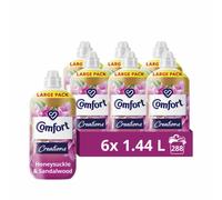 Comfort Creations Honeysuckle & Sandalwood Fabric Conditioner with Stay Fresh technology for 100 days of freshness + fragrance* 6x 1.44 L (288 washes)