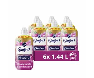 Comfort Creations Honeysuckle & Sandalwood Fabric Conditioner with Stay Fresh technology for 100 days of freshness + fragrance* 6x 1.44 L (288 washes)