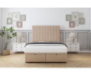 Comfort Denver Pebble Plush Ottoman Bed With Mattress With 26" Strutted Headboard 4'6 Double