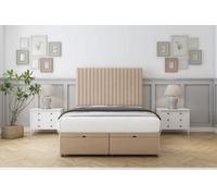 Comfort Denver Pebble Plush Ottoman Bed With Mattress With 54" Floor Standing Headboard 3' Single