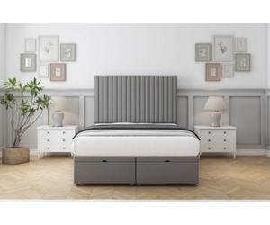 Comfort Denver Pewter Dumfries Ottoman Bed With Mattress With 26" Strutted Headboard 6' Super King