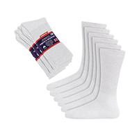 Comfort Doctor Approved Diabetic Crew Socks, Non-Binding Circulatory Cushion Cotton Crew Socks for Men’s Women’s 12-Pairs Socks (White, Big & Tall Men's 13-15 Shoe Size 9-14)