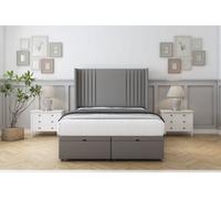 Comfort Elise Pewter Dumfries Ottoman Bed With Mattress With 54" Wingback Headboard 3' Single