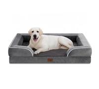 Comfort Expression Jumbo Dog Bed for Extra Large Dogs, Jumbo Breed Dog Bed, Waterproof Orthopedic Dog Bed, PV Washable Dog Sofa Bed with Removable Cover & Non-Slip Bottom(Jumbo,Dark Grey)