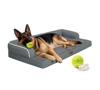 Comfort Expression Orthopedic Waterproof Jumbo Dog Bed for Giant Dogs | Pillow Support for Neck Relief, Egg Crate Foam, Waterproof Liner, Non-Slip Bottom, Removable Bolster Cover, 48 x 33 Inch