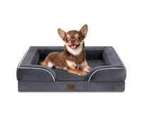 Comfort Expression Small Dog Beds Waterproof Orthopedic Foam Dog Sofa Beds for Small Dogs Comfy Pet Bed with Washable Removable Cover & Non-Slip Bottom