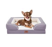Comfort Expression Small Dog Beds Waterproof Orthopedic Foam Dog Sofa Beds for Small Dogs Comfy Pet Bed with Washable Removable Cover & Non-Slip Bottom