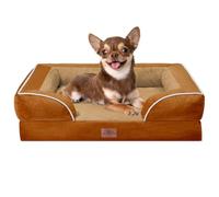 Comfort Expression Small Dog Beds Waterproof Orthopedic Foam Dog Sofa Beds for Small Dogs Comfy Pet Bed with Washable Removable Cover & Non-Slip Bottom