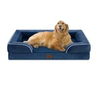 Comfort Expression Waterproof Orthopedic Foam Dog Beds for Extra Large Dogs Durable Dog Sofa The Pet Bed Washable Removable Cover with Zipper and Non-Slip Bottom Bolster