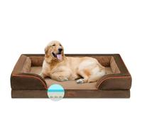 Comfort Expression Waterproof Orthopedic Foam Dog Beds for Extra Large Dogs Durable Dog Sofa The Pet Bed Washable Removable Cover with Zipper and Non-Slip Bottom Bolster