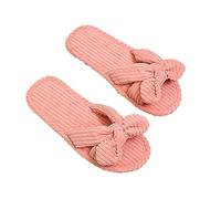 Comfort Extra Wide Fit Flat Sandals for Women Plush Slippers Indoor Casual Butterfly Cotton Slippers Glitter Sliders Womens Size 4 UK Junior (Red, 38)