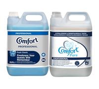 Comfort Fabric Softener & Conditioner 2-Piece Giftset, 1 x Pure 4.8L, 1 x Fresh Classic Blue Skies 4.8L, Luxurious Comfort for Clothes, Long-Lasting Freshness, Ideal for All Fabrics, Perfect Giftset